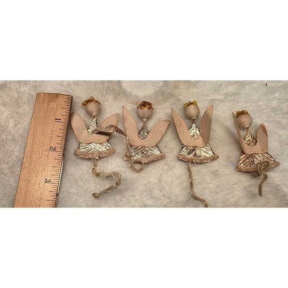Vintage Angel Mid-Century Foil Cardboard Christmas Picks or Ornaments - Picture 6 of 6
